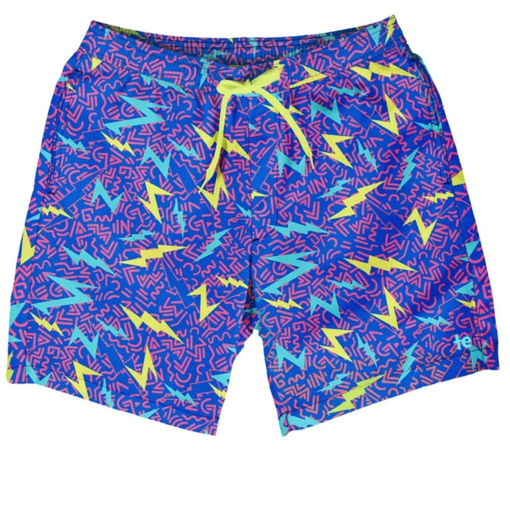 Tipsy Elves Blue and Yellow Men's Swim Shorts